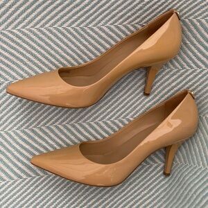 Classic Nude Patent Pointed-Toe Pumps - Women's Heels